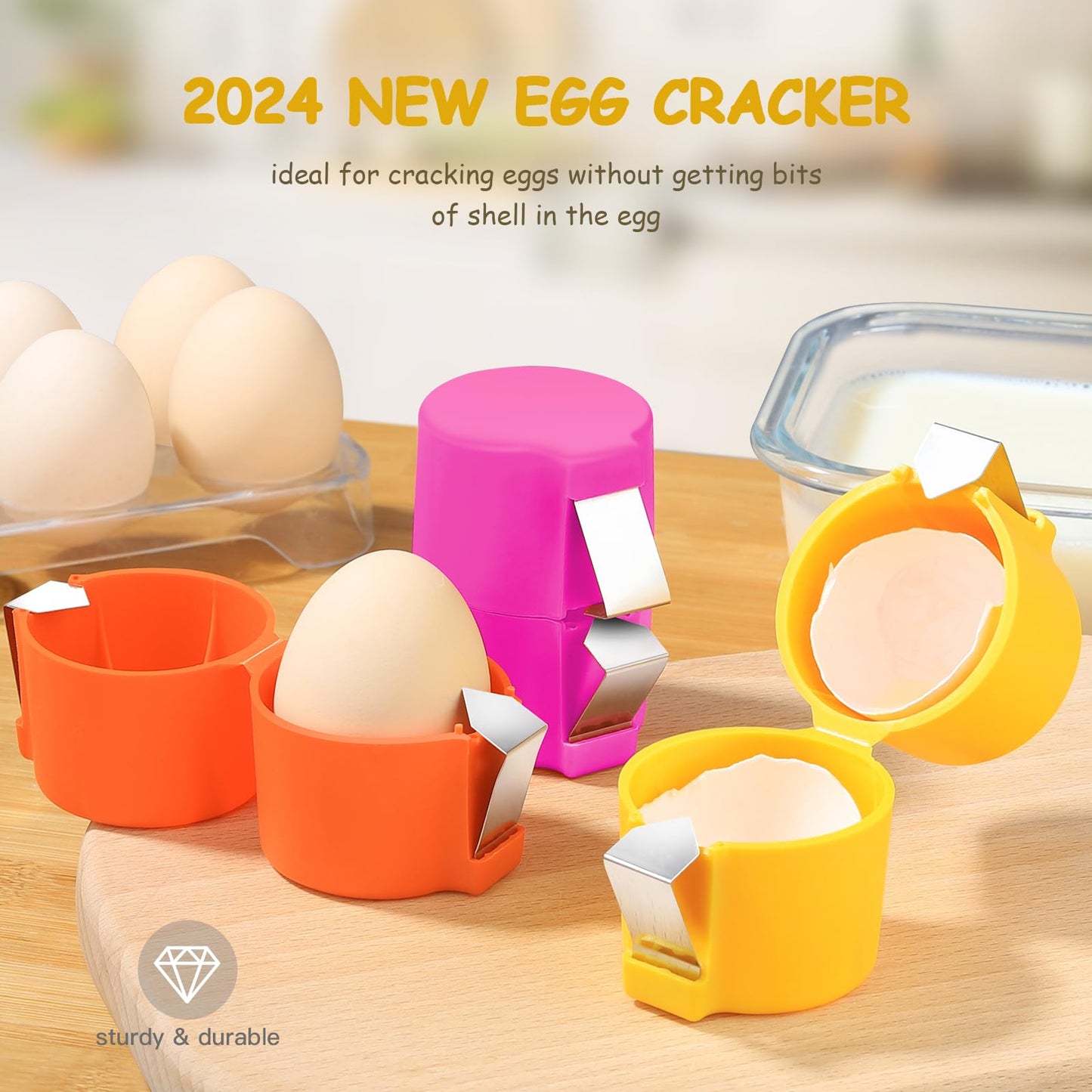 3 Pcs Egg shell opener, Eggshell opener, Egg Clip for Raw Eggs, Egg Peeler,Not for Hard-boiled eggs, Home kitchen Gadgets to Quickly Cut Eggshells