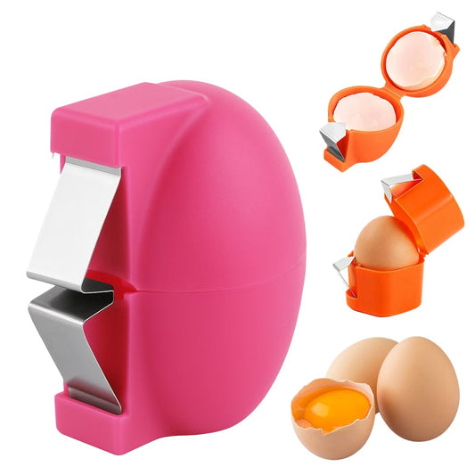 2026 New Egg Opener, Stainless Steel Egg Cracker Tool, Multifunctional Peeler Shell Remover for Raw and Hard Boiled Eggs, Kitchen Gadget for Making Cakes, Cookies (Flour)