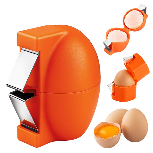 2026 New Egg Opener, Stainless Steel Egg Cracker Tool, Multifunctional Peeler Shell Remover for Raw and Hard Boiled Eggs, Kitchen Gadget for Making Cakes, Cookies (Orange)