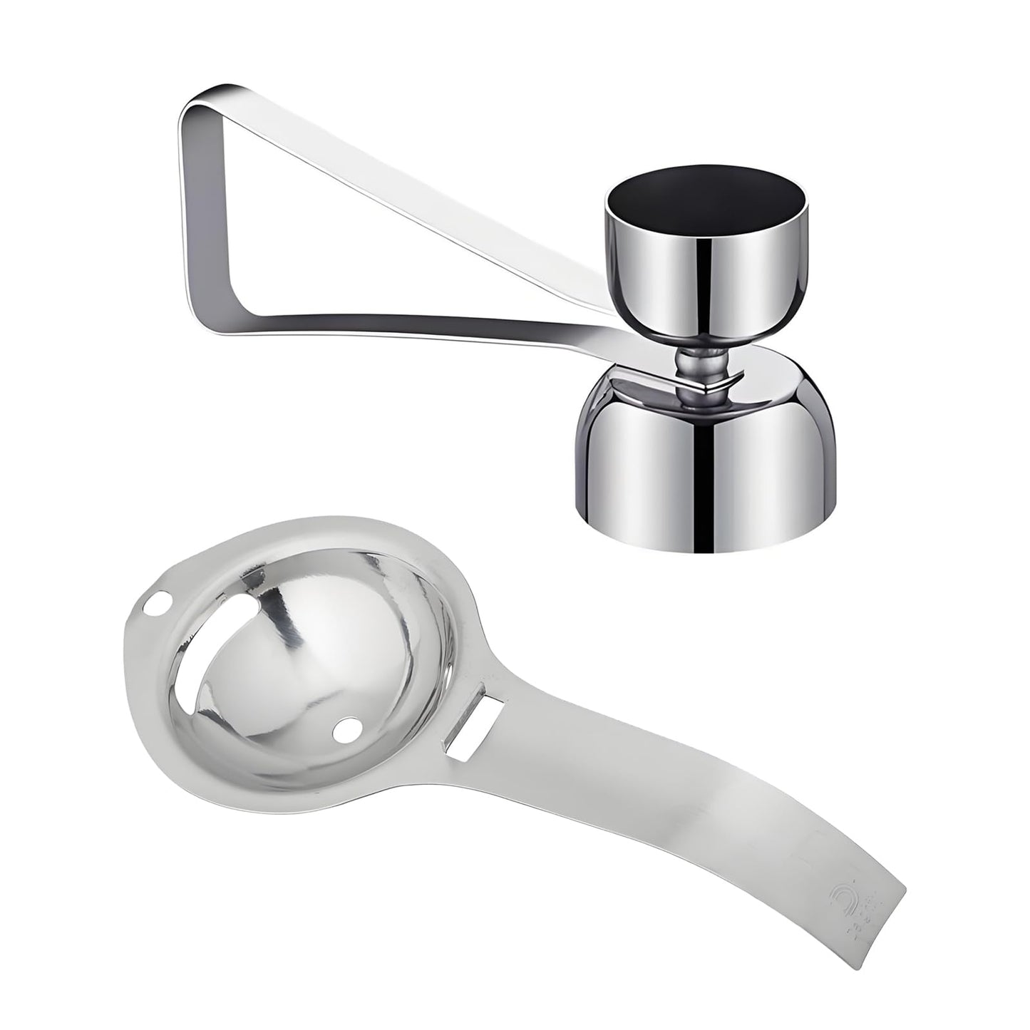 DDEDDE 2-in-1 Egg Cracker Topper & Egg White Separator Set - Easy Open Raw Egg Shell with Elastic Ball, Yolk Separator Spoon for Baking, Cooking, and Craft (Kitchen Gadgets)