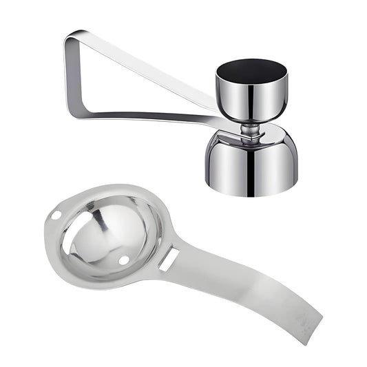 DDEDDE 2-in-1 Egg Cracker Topper & Egg White Separator Set - Easy Open Raw Egg Shell with Elastic Ball, Yolk Separator Spoon for Baking, Cooking, and Craft (Kitchen Gadgets)
