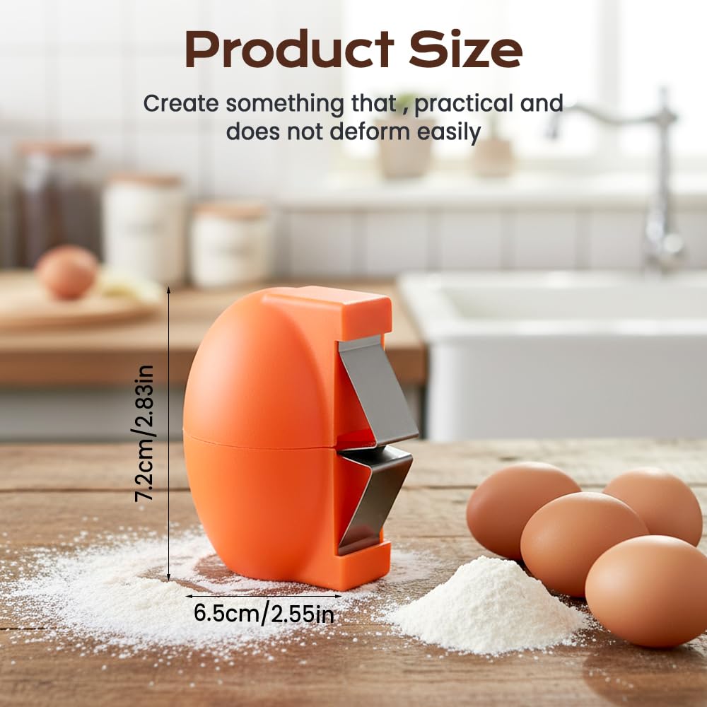 2026 New Egg Opener, Stainless Steel Egg Cracker Tool, Multifunctional Peeler Shell Remover for Raw and Hard Boiled Eggs, Kitchen Gadget for Making Cakes, Cookies (Orange)
