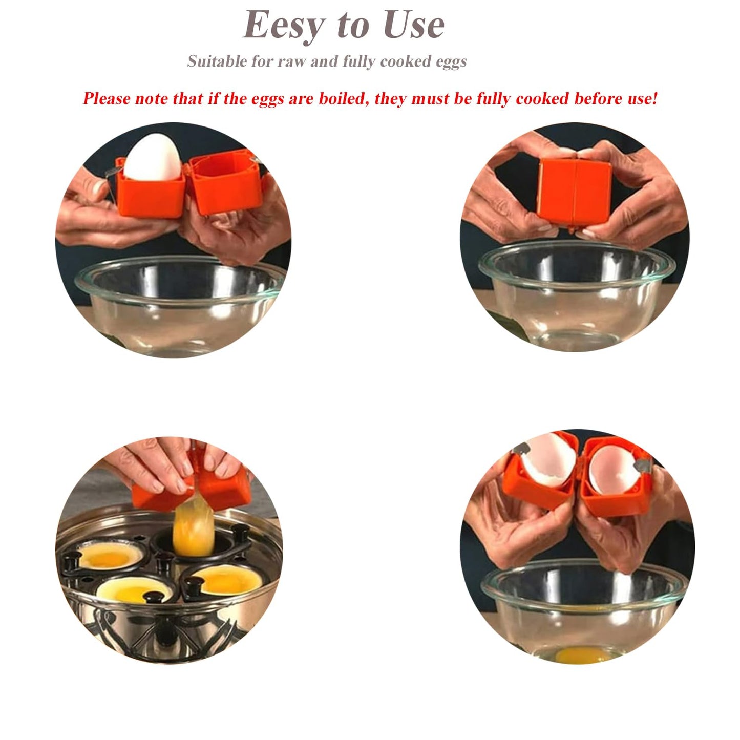 Egg Shell Opener, Egg Cracker Tool, Egg Peeler, Egg Peeler Tool for Hard Boiled Eggs New Kitchen Gadgets for Raw Egg - Red