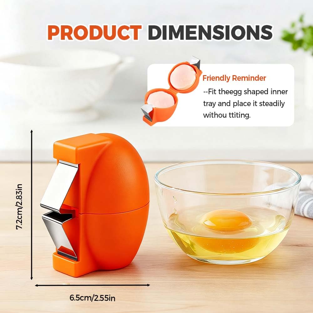 3Pcs Egg Shell Opener, 2026 New Handheld Egg Shell Opener, Eggs Separator Tools for Raw and Hard Boiled Eggs Peeler Shell Remover, Stainless Steel Eggshell Breaker Eggs Shell Cutter (Orange*3)