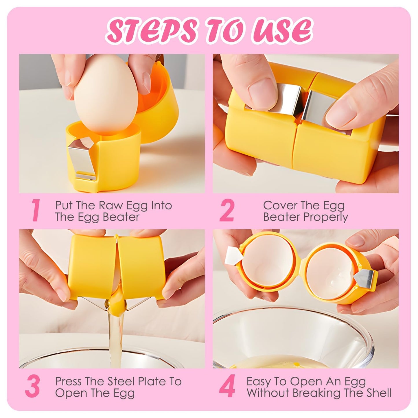 3pcs Egg Shell Opener, Egg Peeler Tool Set,Egg Separator for Raw Eggs, Hard Boiled Egg Peeler,Kitchen Gadgets for Bakers Prep（The metal sheet is removable, making it easy to install and clean）