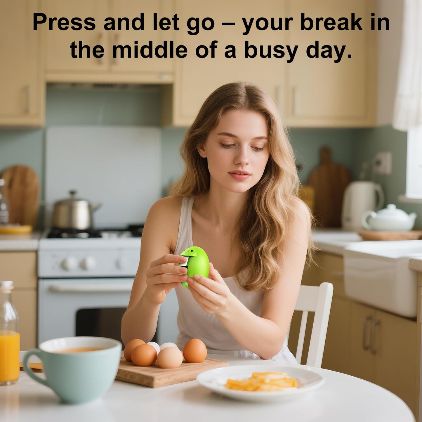 PowCube Egg Cracker, Silicone Egg Shell Opener, Cute Egg Shaped Design, Opens Eggs with Ease, A Little Happiness Boost for Your Kitchen. (Color: Green, 2-Pack)