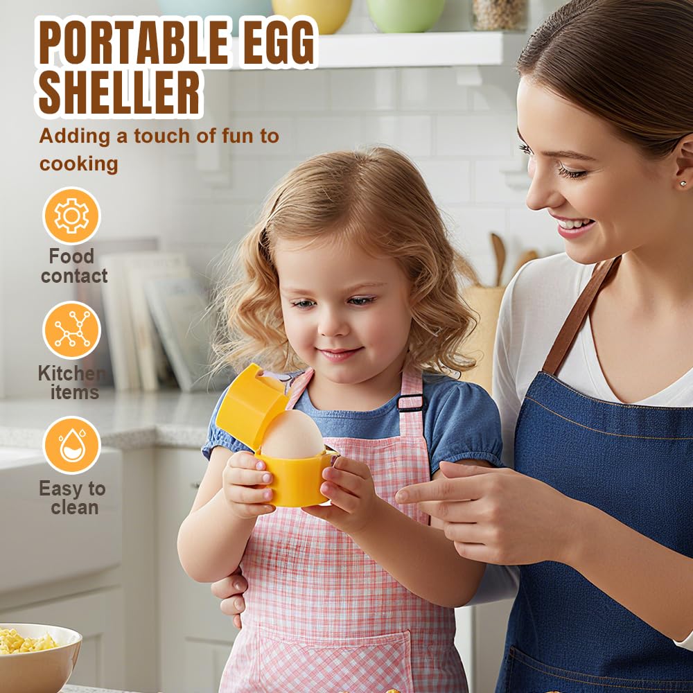 Egg Shell Opener, 2026 New Easy Peel Manual Egg Cracker for Hard Boiled Eggs, Portable Egg Peeler Tool for Hard Boiled Eggs Kitchen Gadgets (2, Orange)