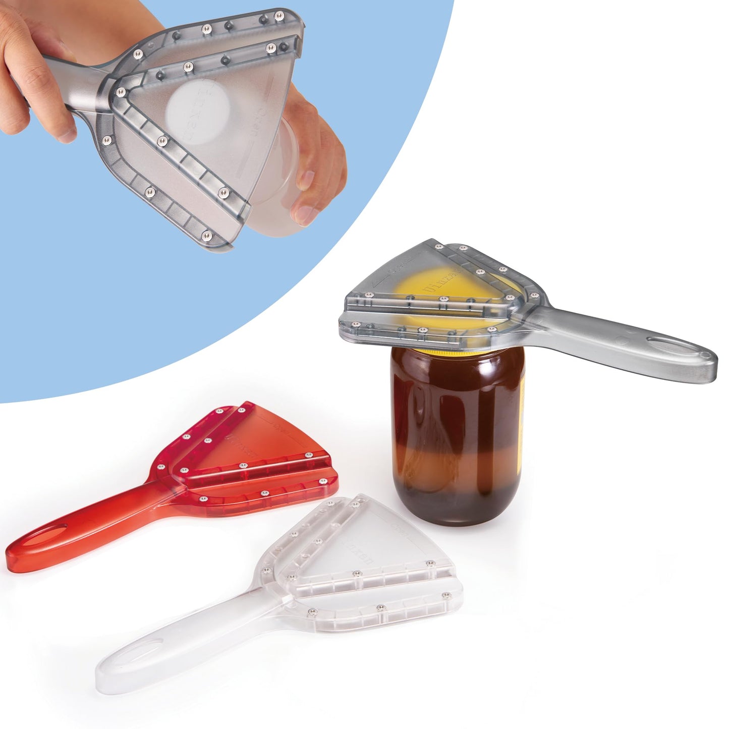 Uinxan Jar Opener for Weak Hand & Seniors with Arthritis,Easy Twist Off Bottle Caps,Patent | Unique Kitchen Gadgets, Christmas Gifts for Elderly/Women/Men (Red)