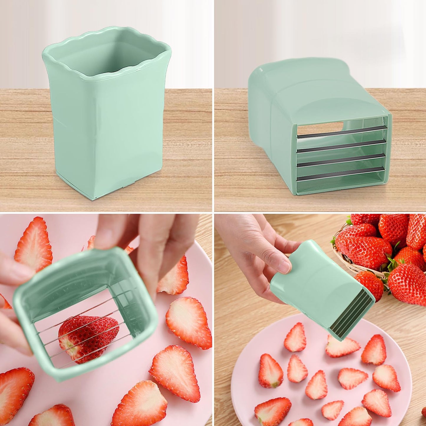 1PCS Fruit Slicer Cup: Strawberry Slicer, Speed Cutter for Banana Grape Egg Rapid & Safe Slicing Kitchen Gadget