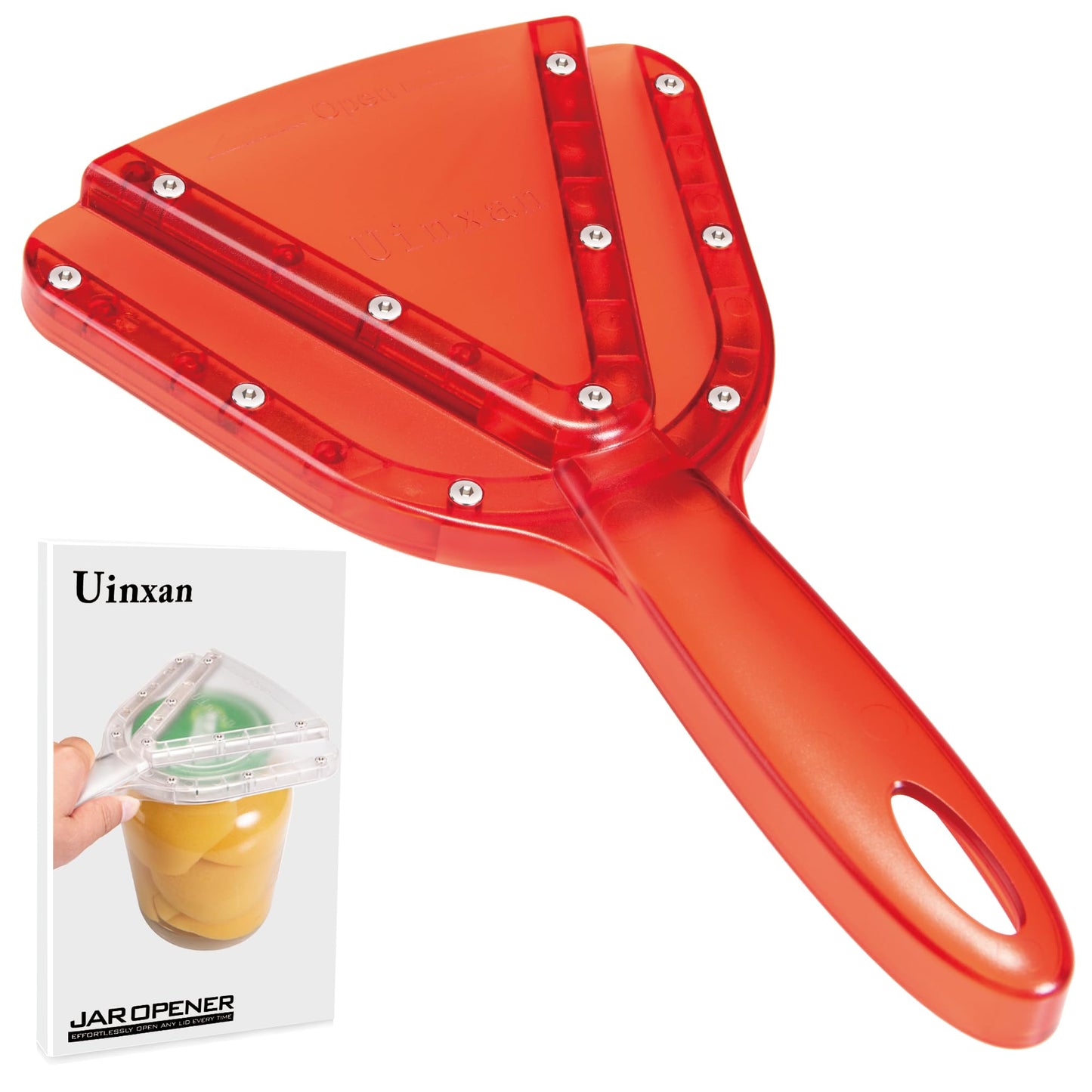 Uinxan Jar Opener for Weak Hand & Seniors with Arthritis,Easy Twist Off Bottle Caps,Patent | Unique Kitchen Gadgets, Christmas Gifts for Elderly/Women/Men (Red)