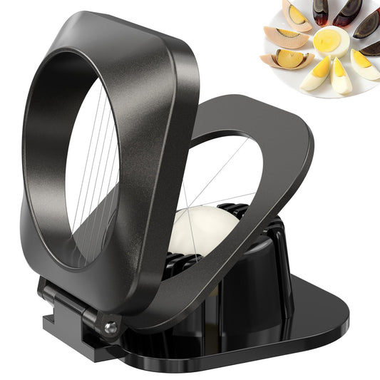 Egg Slicer for Hard Boiled Eggs Egg Cutter Strawberry Slicer Heavy Duty Aluminium Tomato Slicer Stainless Steel Wire Egg Slicer Dicer with 3 Slicing Styles, Easy to Clean