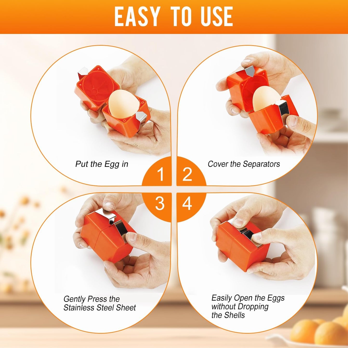 Egg Shell Opener, 2026 Upgrade Multifunctional Handheld Egg Opener for Hard Boiled Eggs, Stainless Steel Eggshell Breaker Egg Shell Cutter Kitchen Gadgets (A-1Pcs)
