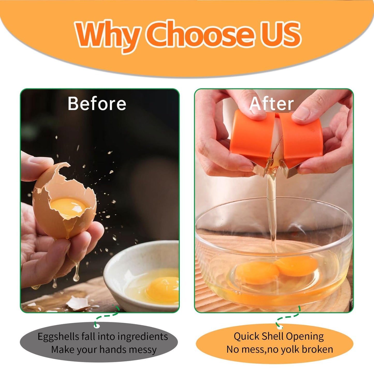 3pcs Egg Shell Opener Peeler for Hard Boiled Eggs, Egg Cracker for Raw Eggs, Stainless Steel Egg Separator, Eggshell Remover, Multifunctional Handheld Egg Tool Kitchen Gadgets for Cooking & Baking