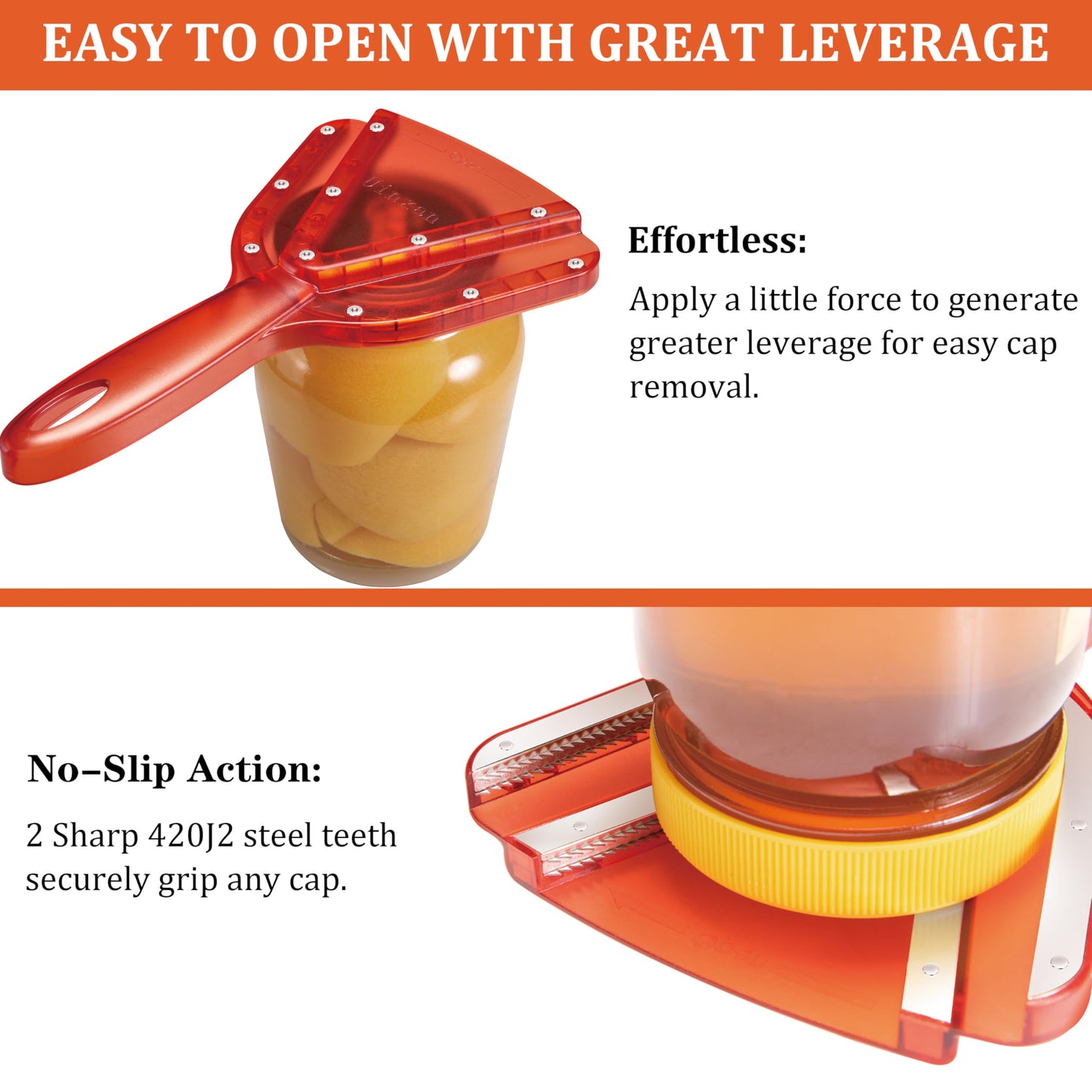 Uinxan Jar Opener for Weak Hand & Seniors with Arthritis,Easy Twist Off Bottle Caps,Patent | Unique Kitchen Gadgets, Christmas Gifts for Elderly/Women/Men (Red)