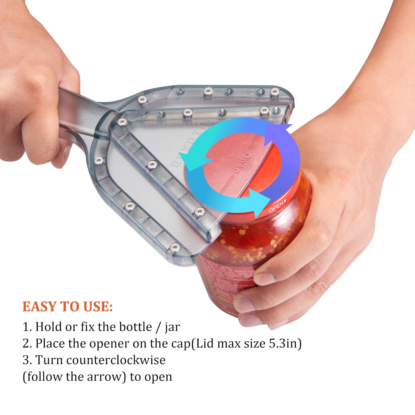 Uinxan Jar Opener for Weak Hand & Seniors with Arthritis,Easy Twist Off Bottle Caps,Patent | Unique Kitchen Gadgets, Christmas Gifts for Elderly/Women/Men (Blue)